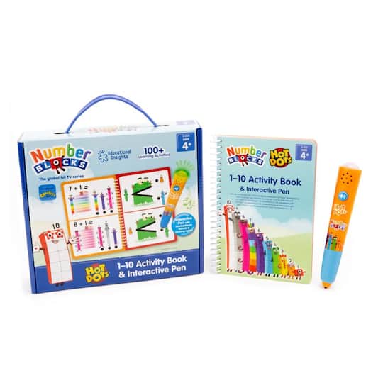 Learning Resources Hot Dots Numberblocks 1–10 Activity Book & Interactive Pen, Over 75 Activities Included - Age 4+ - Educational Toy